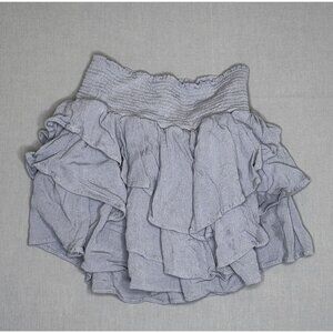 American Original Rewash Women’s Small Gray Ruffle Skort Shorts Elastic Waist Ra